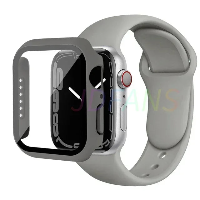 Apple Watch Band with Glass Case Strap Apple Watch 4 +
