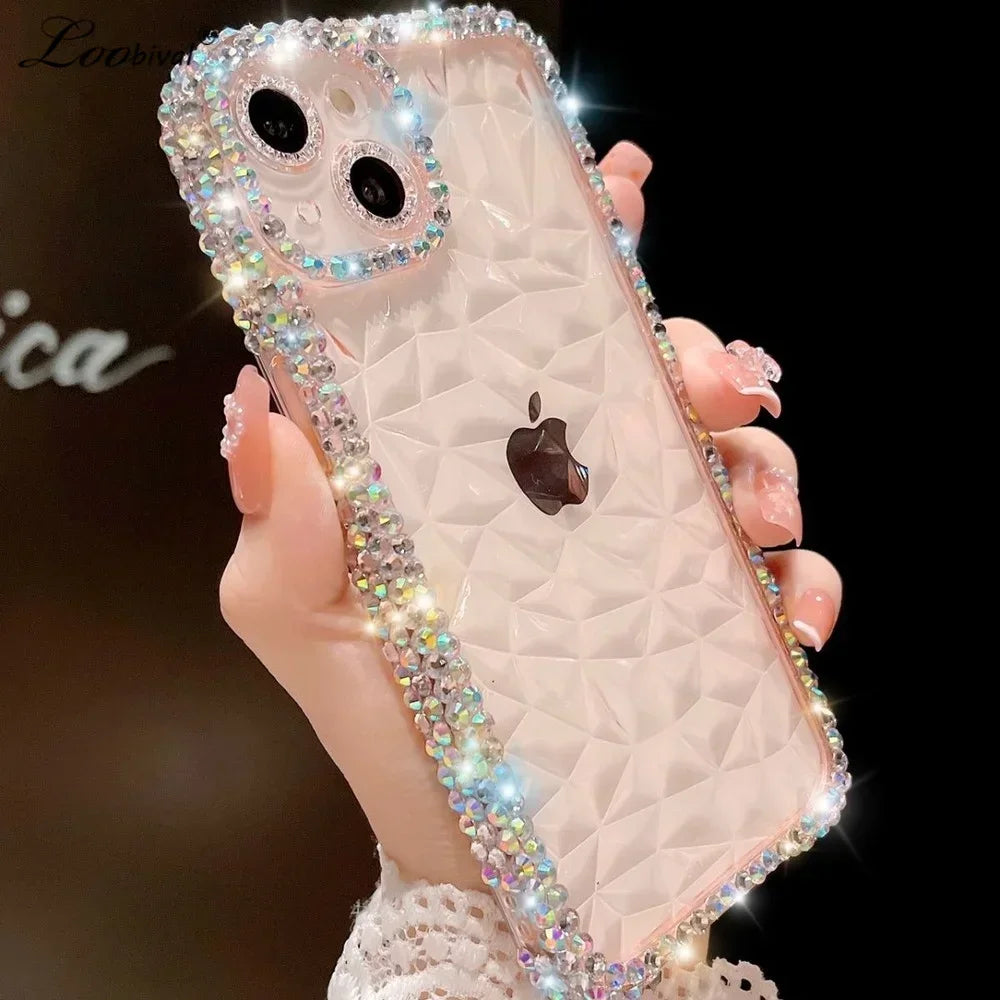 Diva Diamond Glitter Case For iPhone Bling Transparent Shockproof Soft TPU Cover