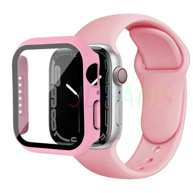 Apple Watch Band with Glass Case Strap Apple Watch 4 +