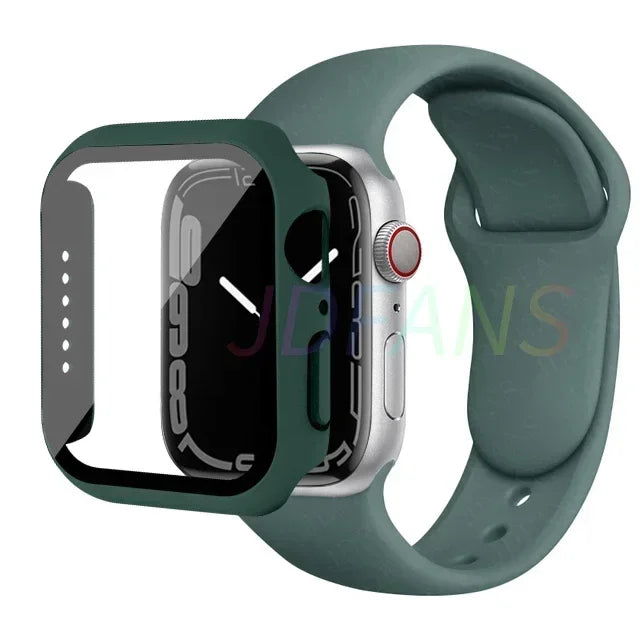 Apple Watch Band with Glass Case Strap Apple Watch 4 +