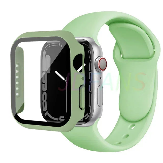 Apple Watch Band with Glass Case Strap Apple Watch 4 +