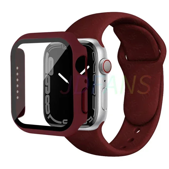 Apple Watch Band with Glass Case Strap Apple Watch 4 +