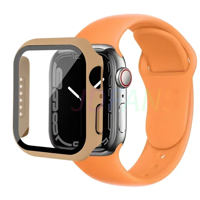 Apple Watch Band with Glass Case Strap Apple Watch 4 +