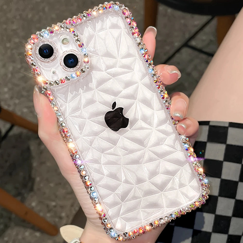 Diva Diamond Glitter Case For iPhone Bling Transparent Shockproof Soft TPU Cover