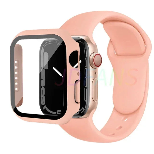 Apple Watch Band with Glass Case Strap Apple Watch 4 +