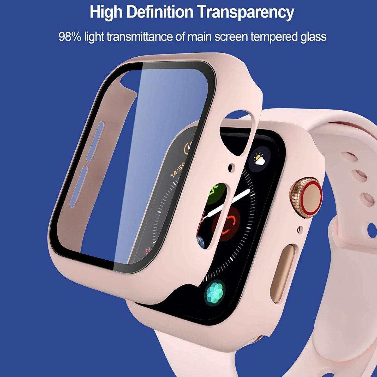 Apple Watch Band with Glass Case Strap Apple Watch 4 +