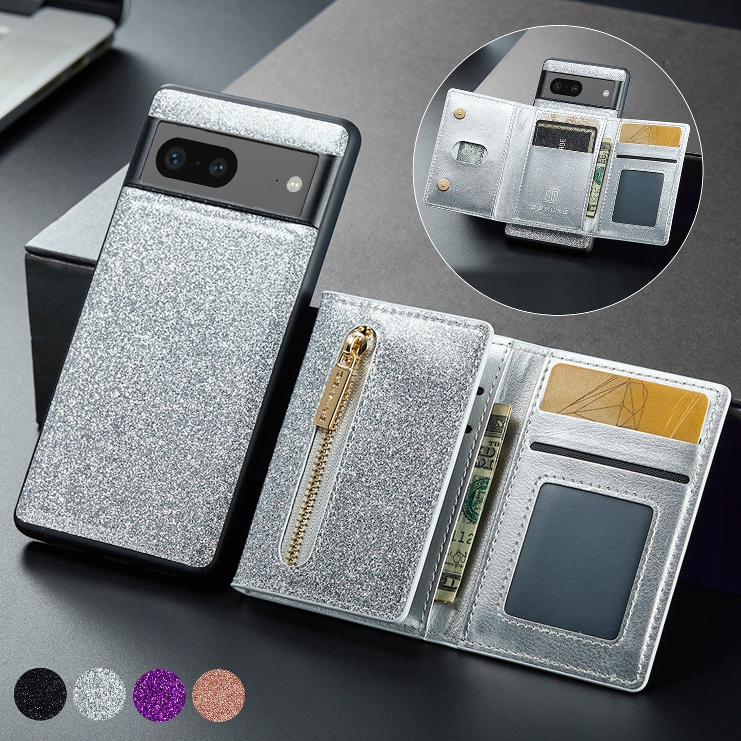 Luxury Magnetic Leather Card Holder Phone Case – Shockproof, Stand & Magnetic Suction for iPhone