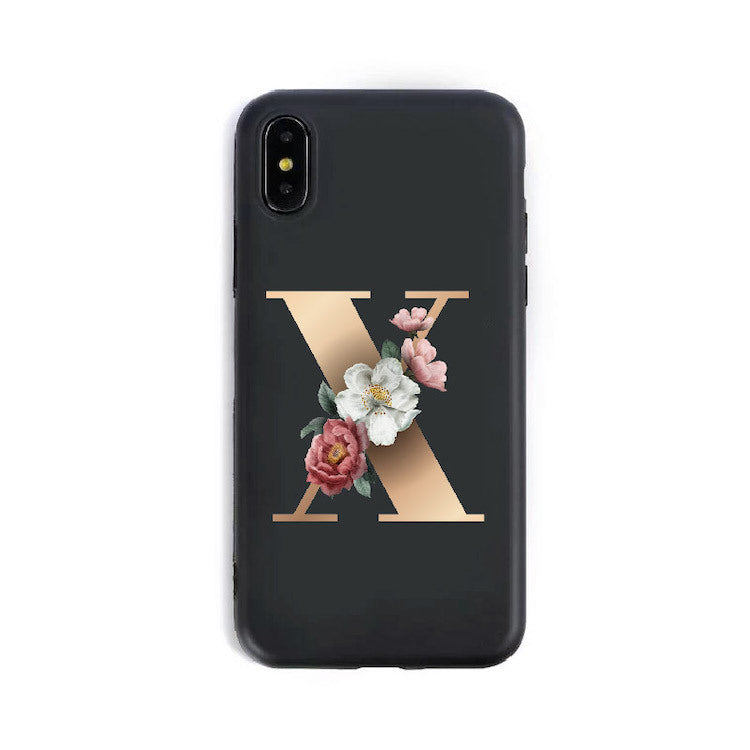A–Z Alphabet Silicone Phone Case – Personalized TPU Back Cover for iPhone
