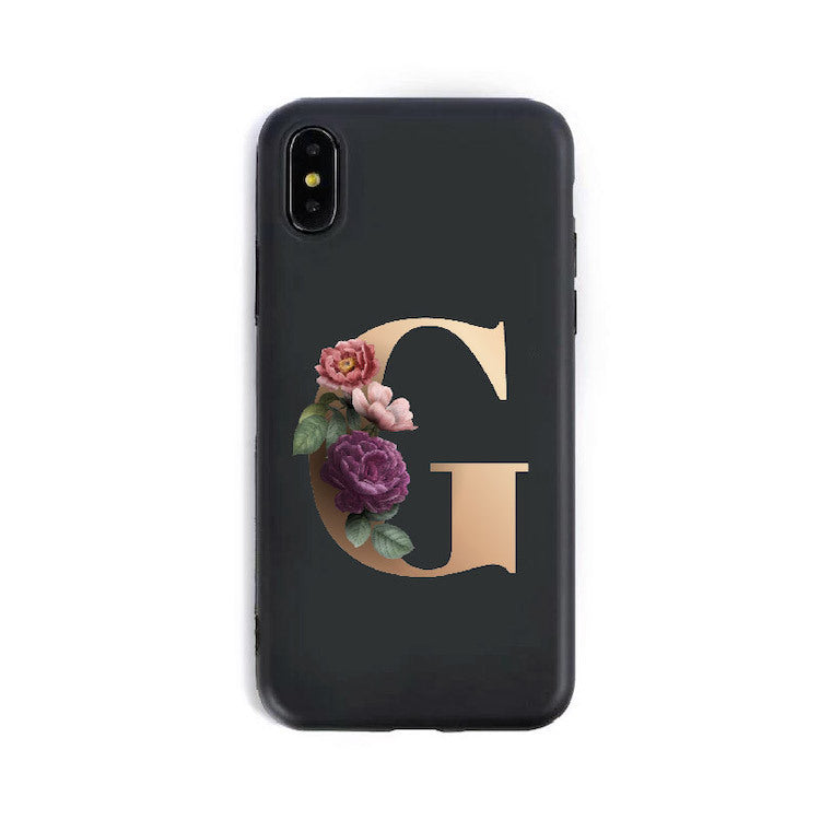 A–Z Alphabet Silicone Phone Case – Personalized TPU Back Cover for iPhone