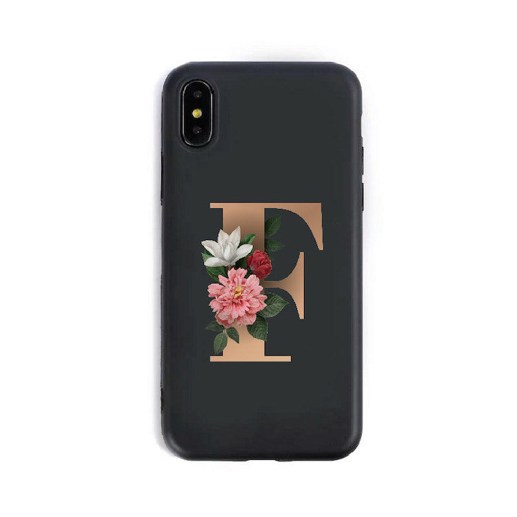 A–Z Alphabet Silicone Phone Case – Personalized TPU Back Cover for iPhone