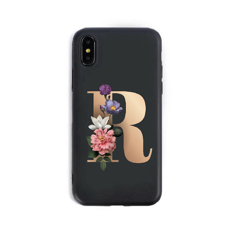 A–Z Alphabet Silicone Phone Case – Personalized TPU Back Cover for iPhone