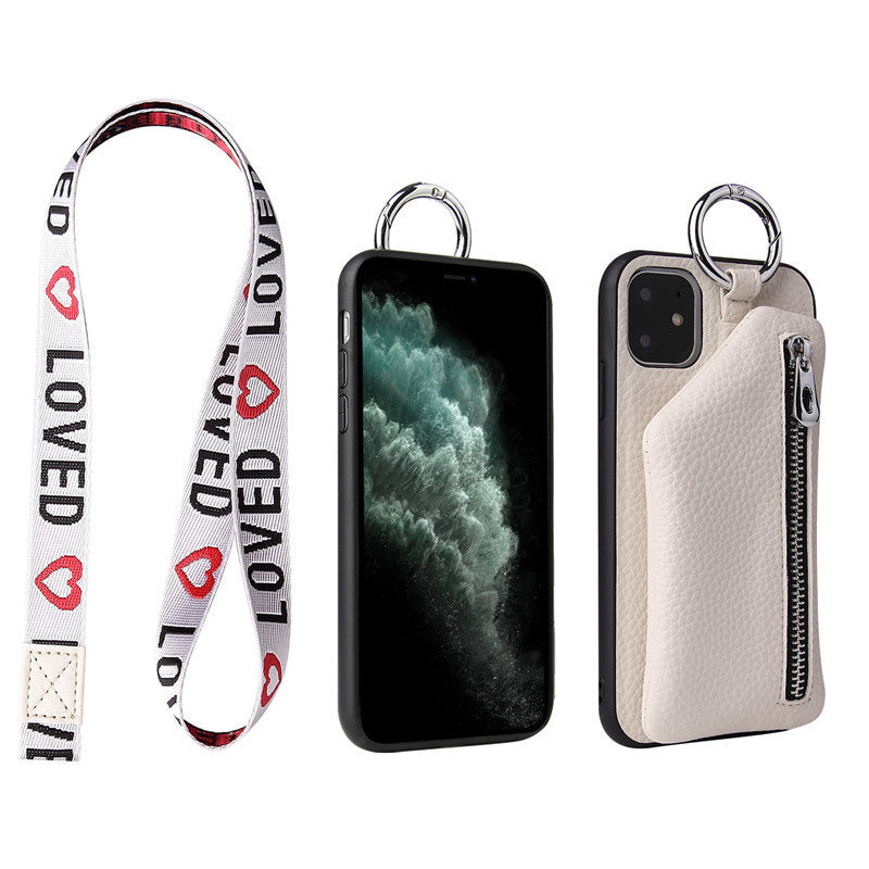 Leather Strap Cord Coin Purse Phone Case