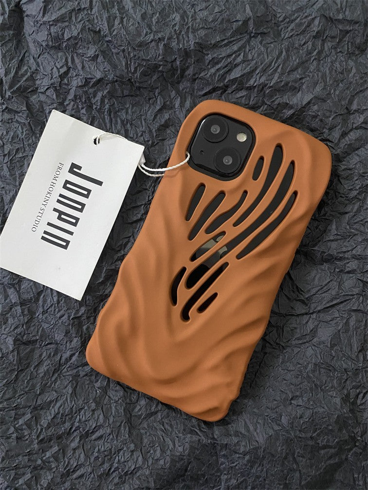 Wavy Cartoon Cute iPhone Case – Soft Rubber Anti-Drop Protective Cover with Heat Dissipation Design