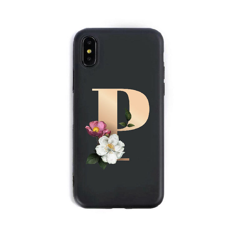 A–Z Alphabet Silicone Phone Case – Personalized TPU Back Cover for iPhone