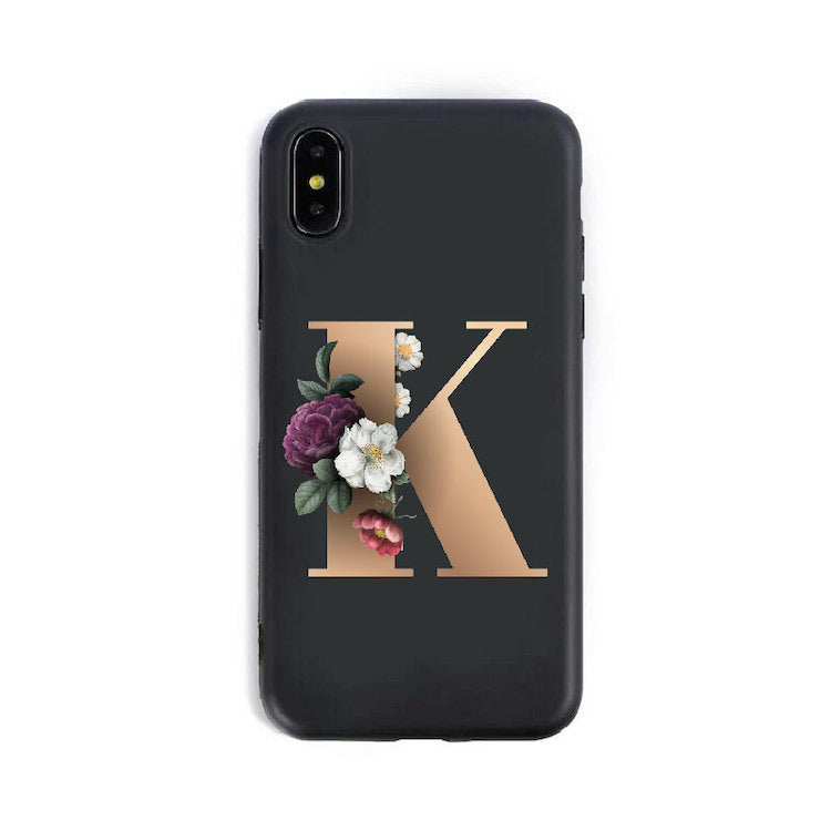 A–Z Alphabet Silicone Phone Case – Personalized TPU Back Cover for iPhone