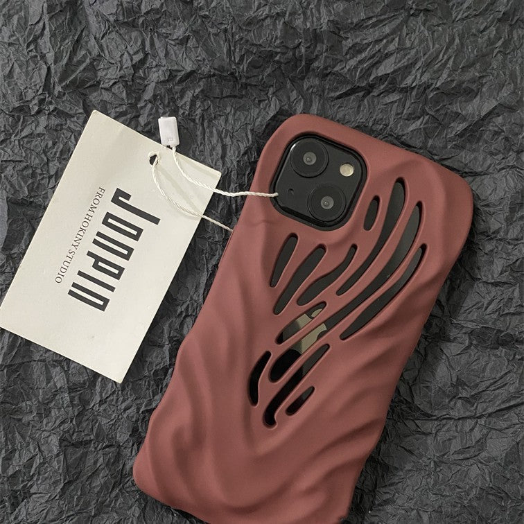 Wavy Cartoon Cute iPhone Case – Soft Rubber Anti-Drop Protective Cover with Heat Dissipation Design