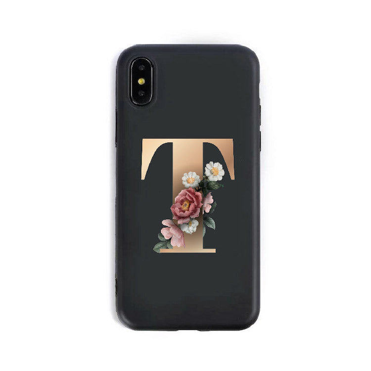 A–Z Alphabet Silicone Phone Case – Personalized TPU Back Cover for iPhone
