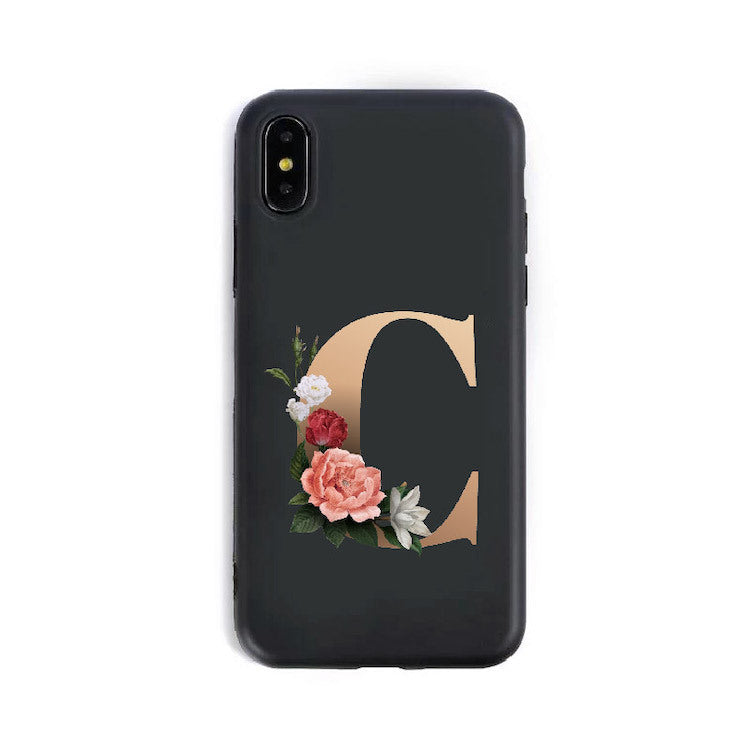 A–Z Alphabet Silicone Phone Case – Personalized TPU Back Cover for iPhone