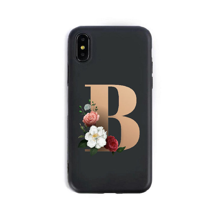 A–Z Alphabet Silicone Phone Case – Personalized TPU Back Cover for iPhone