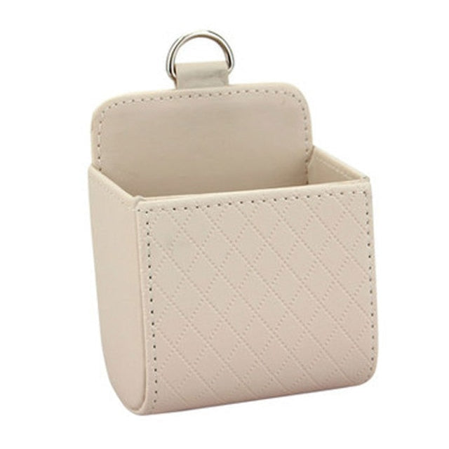 KISSCASE Chic PU Leather Air Vent Outlet Storage Bag Box Mobile Phone Case Under 6“ Inch Universal Hanging Box Car Accessories freeshipping - Best iPhone Cases Accessories