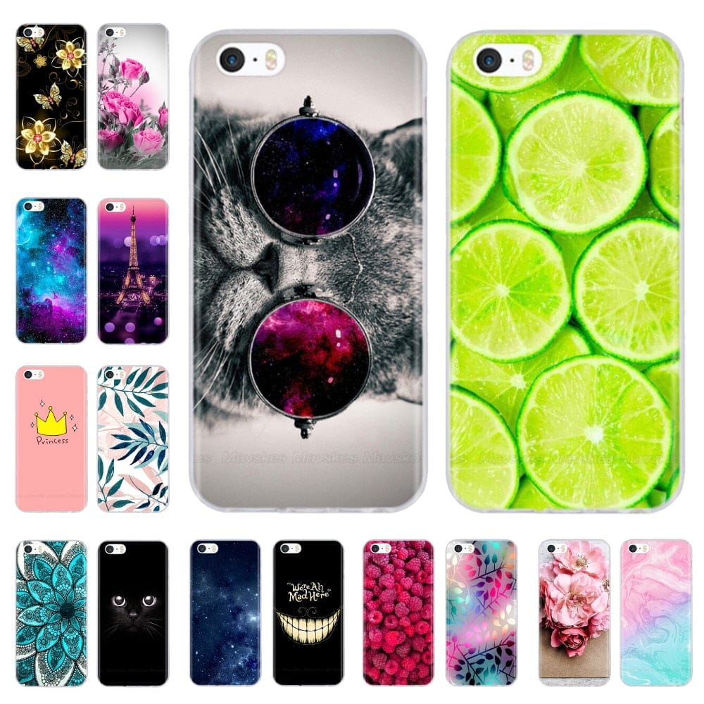 Silicone Phone Case for iPhone 5s Cases for iPhone 7 8 Cover Soft Print Cartoon Tpu Back Cover for Iphone 8 se 5 5s Pop Shell freeshipping - Best iPhone Cases Accessories