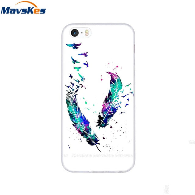 Silicone Phone Case for iPhone 5s Cases for iPhone 7 8 Cover Soft Print Cartoon Tpu Back Cover for Iphone 8 se 5 5s Pop Shell freeshipping - Best iPhone Cases Accessories