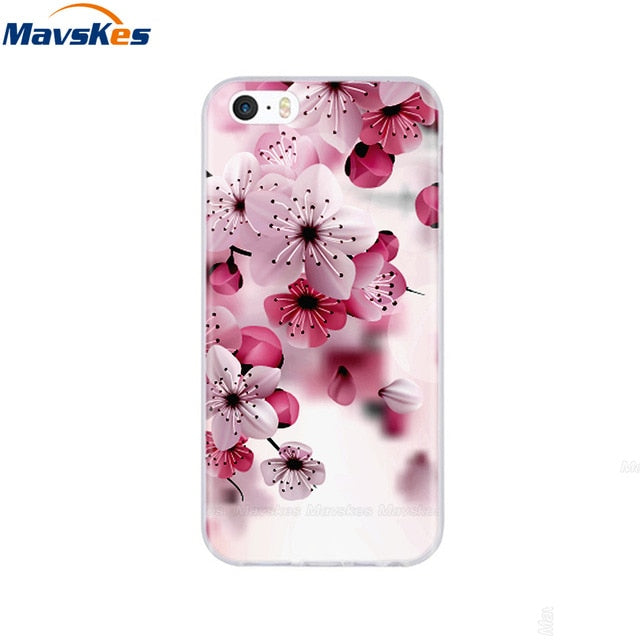 Silicone Phone Case for iPhone 5s Cases for iPhone 7 8 Cover Soft Print Cartoon Tpu Back Cover for Iphone 8 se 5 5s Pop Shell freeshipping - Best iPhone Cases Accessories