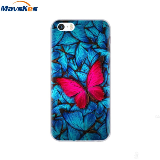 Silicone Phone Case for iPhone 5s Cases for iPhone 7 8 Cover Soft Print Cartoon Tpu Back Cover for Iphone 8 se 5 5s Pop Shell freeshipping - Best iPhone Cases Accessories