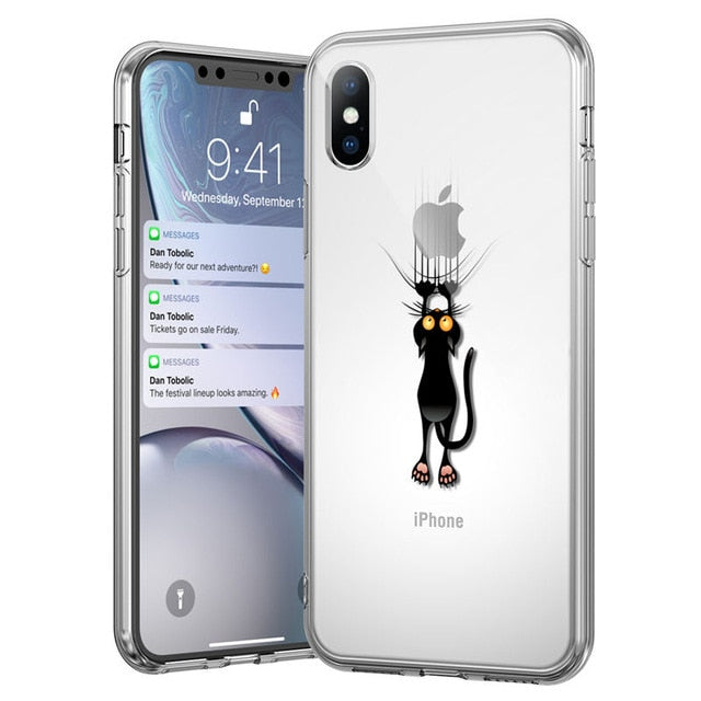 Clear Cute Cartoon Animal iPhone Case Soft TPU freeshipping - Best iPhone Cases Accessories