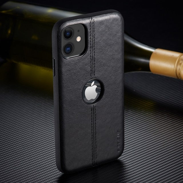 For iPhone 11 11 Pro 12 Pro Max Case New SLIM Luxury Leather Back Case Cover For iPhone XS MAX XR 8 7 6S 6 Plus Shockproof Case freeshipping - Best iPhone Cases Accessories