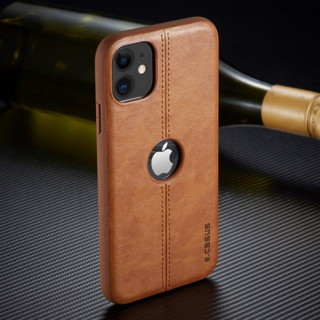For iPhone 11 11 Pro 12 Pro Max Case New SLIM Luxury Leather Back Case Cover For iPhone XS MAX XR 8 7 6S 6 Plus Shockproof Case freeshipping - Best iPhone Cases Accessories