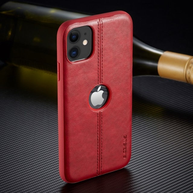 For iPhone 11 11 Pro 12 Pro Max Case New SLIM Luxury Leather Back Case Cover For iPhone XS MAX XR 8 7 6S 6 Plus Shockproof Case freeshipping - Best iPhone Cases Accessories