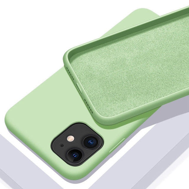 For iPhone 7 6 6S 8 Plus Case Luxury Original Liquid Silicone Soft Cover For iPhone 11 12 Pro X XR XS Max Shockproof Phone Case freeshipping - Best iPhone Cases Accessories