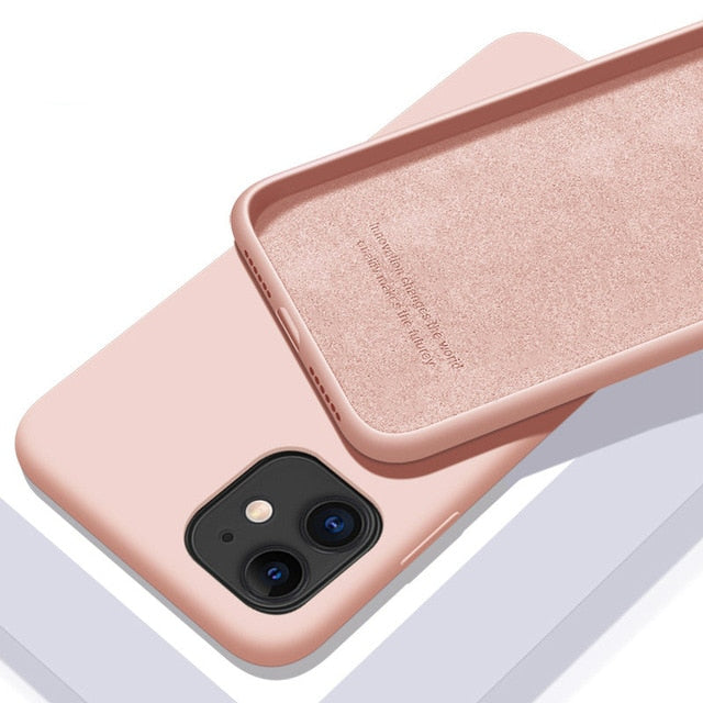 For iPhone 7 6 6S 8 Plus Case Luxury Original Liquid Silicone Soft Cover For iPhone 11 12 Pro X XR XS Max Shockproof Phone Case freeshipping - Best iPhone Cases Accessories