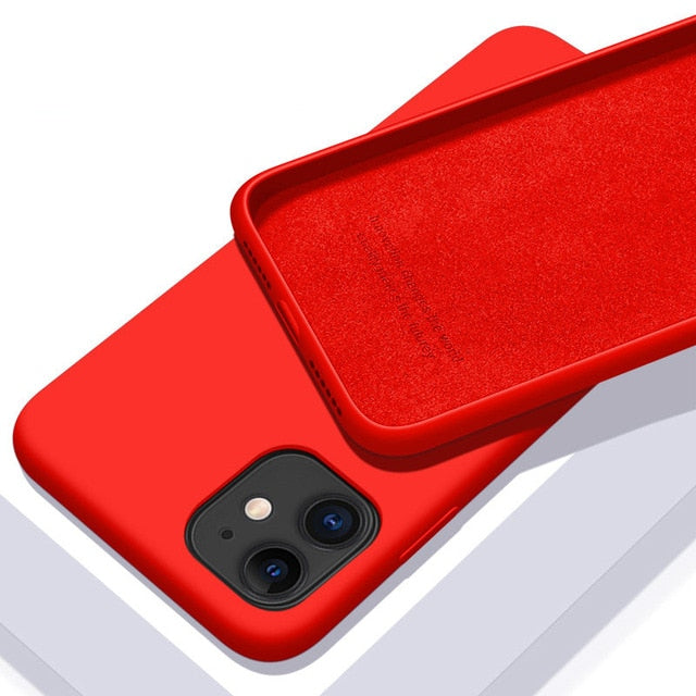 For iPhone 7 6 6S 8 Plus Case Luxury Original Liquid Silicone Soft Cover For iPhone 11 12 Pro X XR XS Max Shockproof Phone Case freeshipping - Best iPhone Cases Accessories