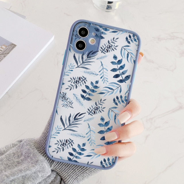Hand Painted Phone Case For iphone X XS MAX XR Flower Cover Hard Shockproof Case For iPhone 6s 7 8 Plus SE 2 13 12 11 pro MAX freeshipping - Best iPhone Cases Accessories