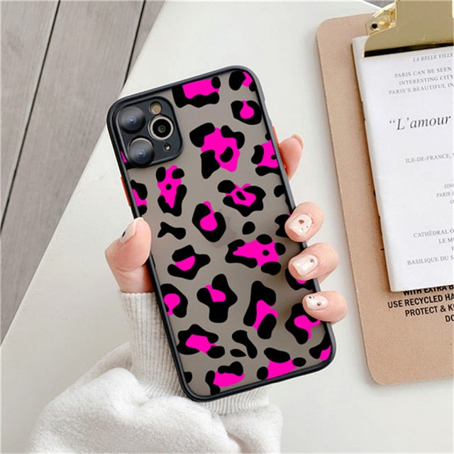 Fashion Leopard Pattern Matte Case For iPhone 12 11 Pro Max 7 8 Plus XS Max XR X 13 12 Mini SE 2020 Transparent Shockproof Cover freeshipping - Best iPhone Cases Accessories