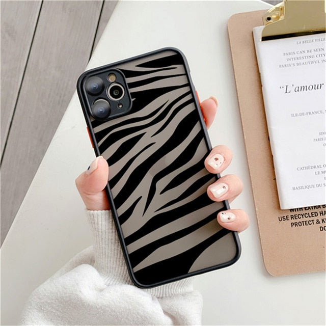 Fashion Leopard Pattern Matte Case For iPhone 12 11 Pro Max 7 8 Plus XS Max XR X 13 12 Mini SE 2020 Transparent Shockproof Cover freeshipping - Best iPhone Cases Accessories