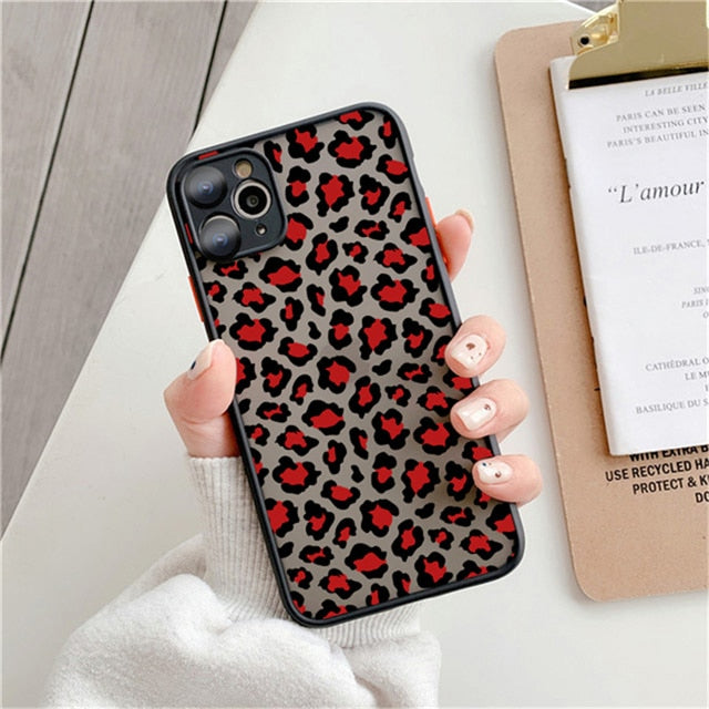 Fashion Leopard Pattern Matte Case For iPhone 12 11 Pro Max 7 8 Plus XS Max XR X 13 12 Mini SE 2020 Transparent Shockproof Cover freeshipping - Best iPhone Cases Accessories