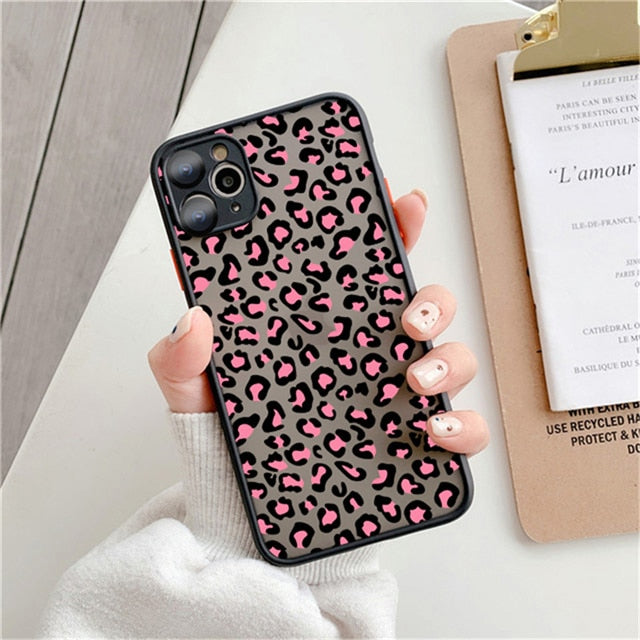 Fashion Leopard Pattern Matte Case For iPhone 12 11 Pro Max 7 8 Plus XS Max XR X 13 12 Mini SE 2020 Transparent Shockproof Cover freeshipping - Best iPhone Cases Accessories