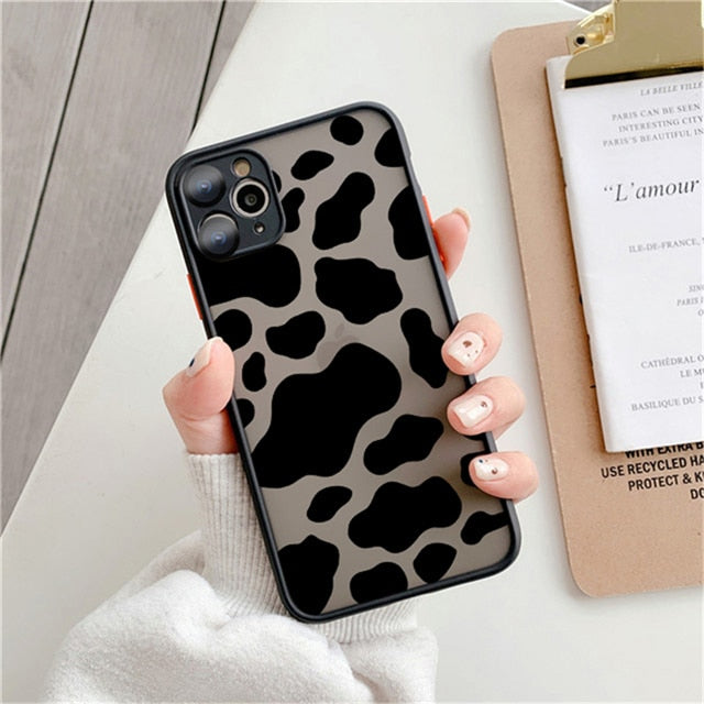 Fashion Leopard Pattern Matte Case For iPhone 12 11 Pro Max 7 8 Plus XS Max XR X 13 12 Mini SE 2020 Transparent Shockproof Cover freeshipping - Best iPhone Cases Accessories
