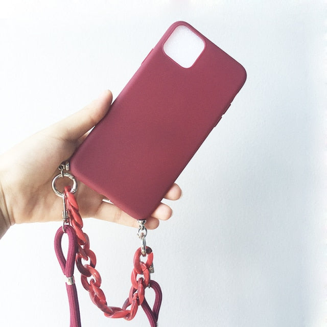Marble Crossbody Lanyard Bracelet Necklace Chain Case For iphone 12 11 mini xs xr x pro max 5s se 7 8 6 plus Soft Tpu Back Cover freeshipping - Best iPhone Cases Accessories