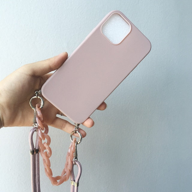 Marble Crossbody Lanyard Bracelet Necklace Chain Case For iphone 12 11 mini xs xr x pro max 5s se 7 8 6 plus Soft Tpu Back Cover freeshipping - Best iPhone Cases Accessories