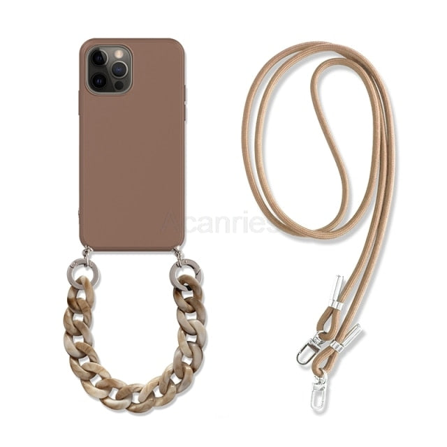 Marble Crossbody Lanyard Bracelet Necklace Chain Case For iphone 12 11 mini xs xr x pro max 5s se 7 8 6 plus Soft Tpu Back Cover freeshipping - Best iPhone Cases Accessories