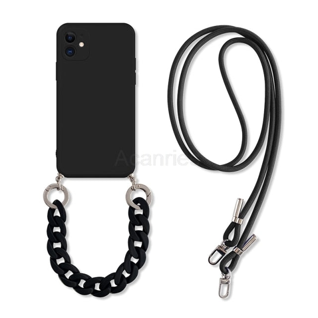 Marble Crossbody Lanyard Bracelet Necklace Chain Case For iphone 12 11 mini xs xr x pro max 5s se 7 8 6 plus Soft Tpu Back Cover freeshipping - Best iPhone Cases Accessories