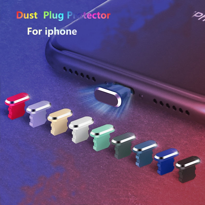 Dust Plug Protector For iphone 12 Pro Max 11 XR X Xs 8 Plus Metal Power Plug Mobile Phone Accessories freeshipping - Best iPhone Cases Accessories
