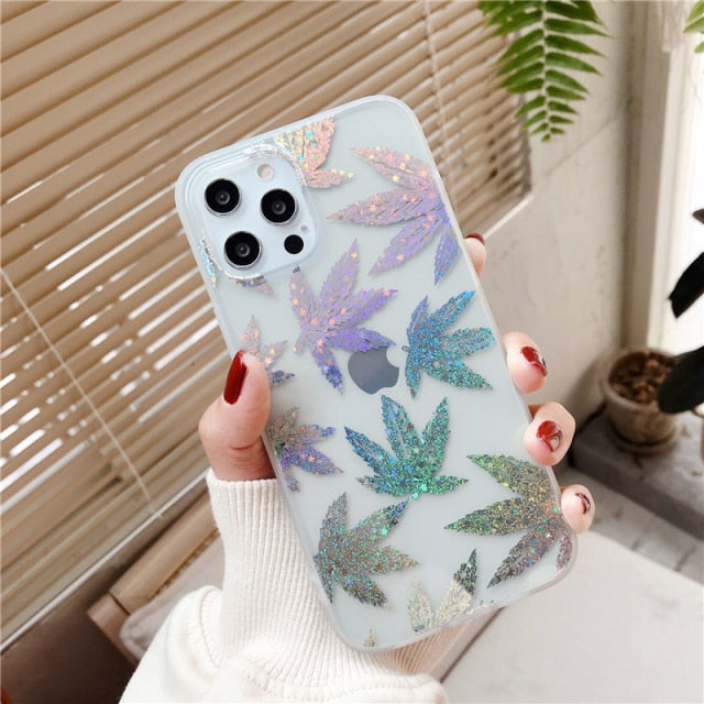 Vintage Gold Foil Phone Case For iPhone 11 Pro Max 7 8 Plus 12 Pro Mini XS Max X XR XS Max SE 2020 Clear Leaf Fundas Back Cover freeshipping - Best iPhone Cases Accessories