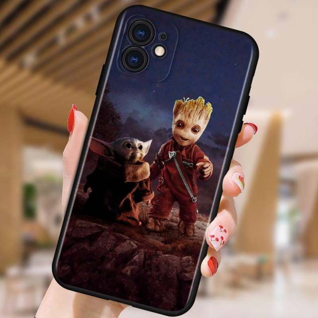 Groot Marvel Avengers for Apple iPhone 12 Pro Max Mini 11 Pro XS Max X XR 6S 6 7 8 Plus 5S SE2020 Soft Black Phone Case freeshipping - Best iPhone Cases Accessories