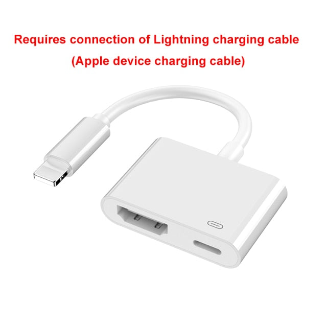 Lightning To HDMI-Compatible 2 Ports Splitter Cable Converter 1080P Digital AV Adapter Accessories for iPhone iPad To TV freeshipping - Best iPhone Cases Accessories