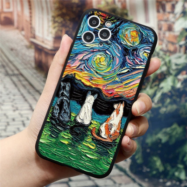 Oil Painting Art 3D Emboss Case For iPhone freeshipping - Best iPhone Cases Accessories